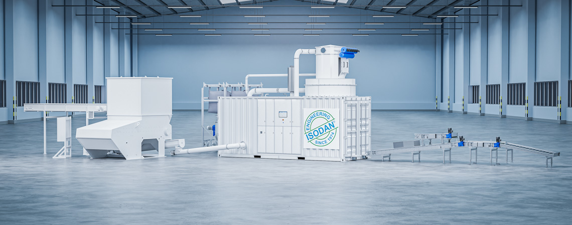 mobilt produktionsanlæg til fremstilling af isolering