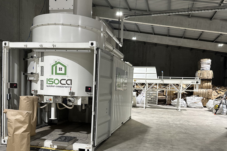 mobilt anlæg til fremstilling af tekstilisolering